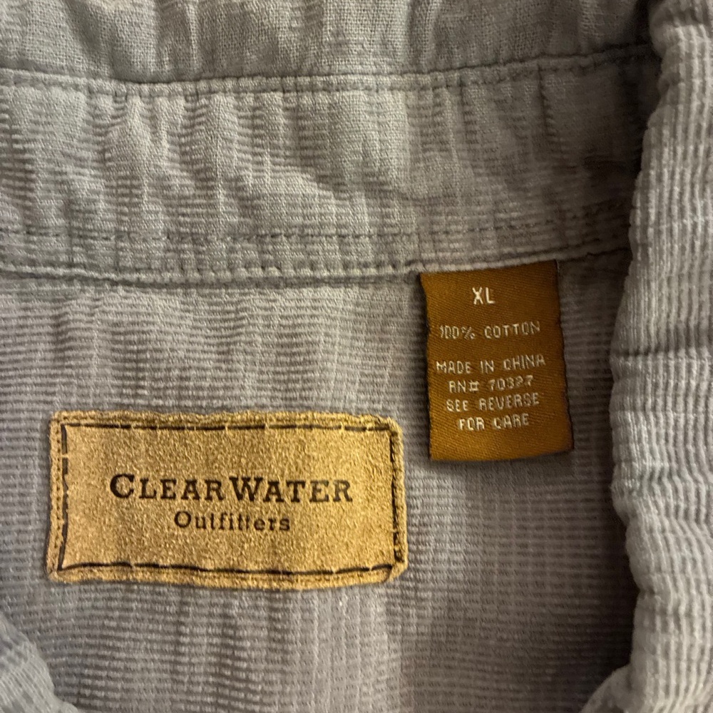 ClearWater Blue Gray Button-Up Shirt - Picture 2 of 5